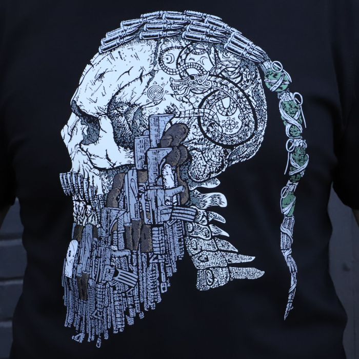 Футболка чорна мілітарі з принтом “Борода"