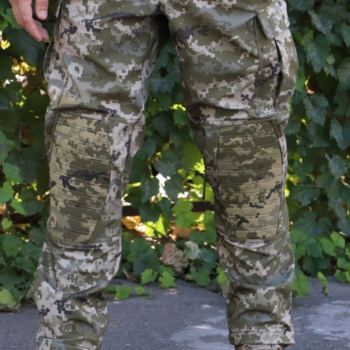 Тактичні штани з наколінниками Штурм, Soft Shell Піксель, Cordura