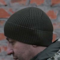 В’язана шапка полинь 50% вовна 50% поліакрил