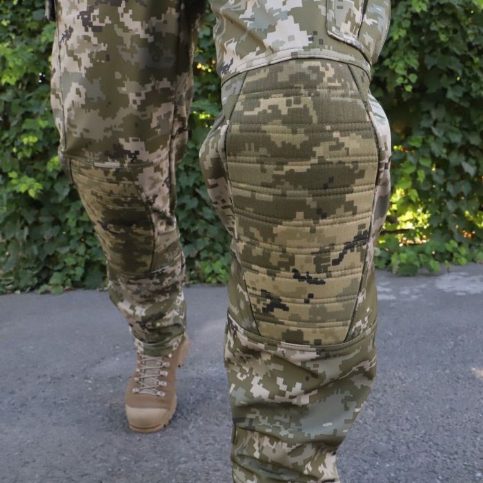 Тактичні штани з наколінниками Штурм, Soft Shell Піксель, Cordura