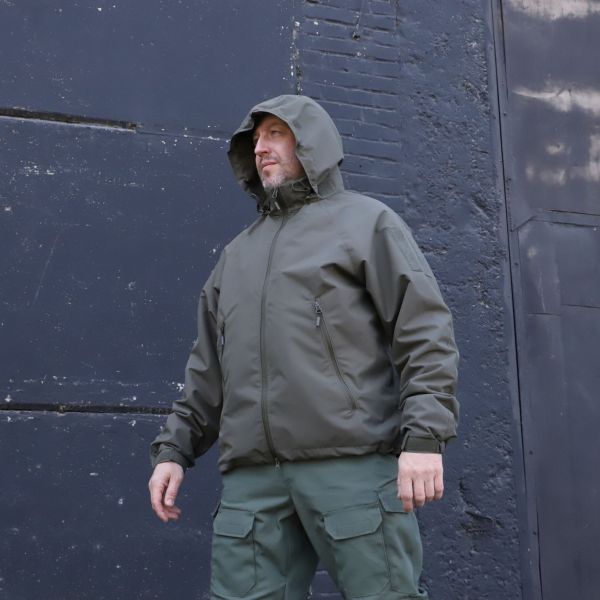 Jacket olive membrane, wind is moist protected