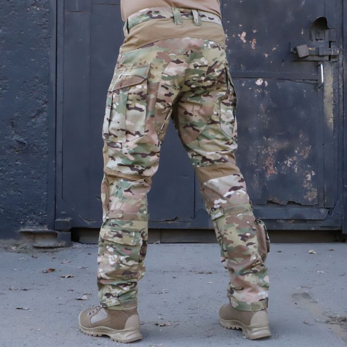 Tactical pants with knee pads PREDATOR, 50/50 NyCo Original Multicam Ripstop, Flex Coyote