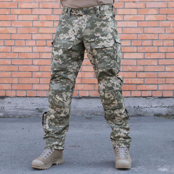 Tactical pants with knee pads PREDATOR, 65/35 Pixel, Ripstop