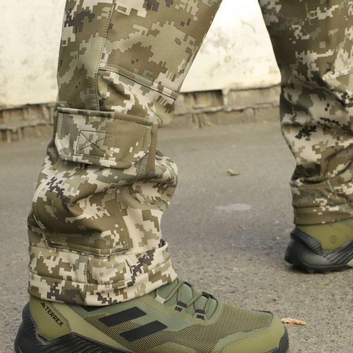 Raptor Tac, штани ЗСУ Soft Shell на флісі піксель