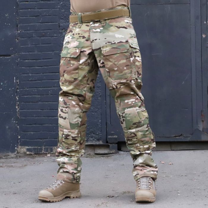 Тактичні штани з наколінниками PREDATOR, 50/50 NyCo Original Multicam Ripstop