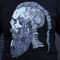 Black Military T-shirt with Print