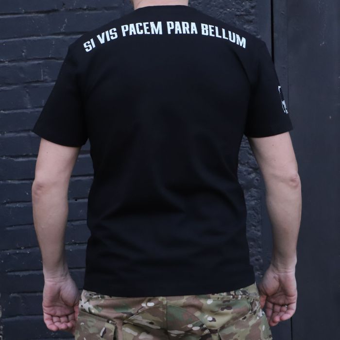 Black Military T-shirt with Print