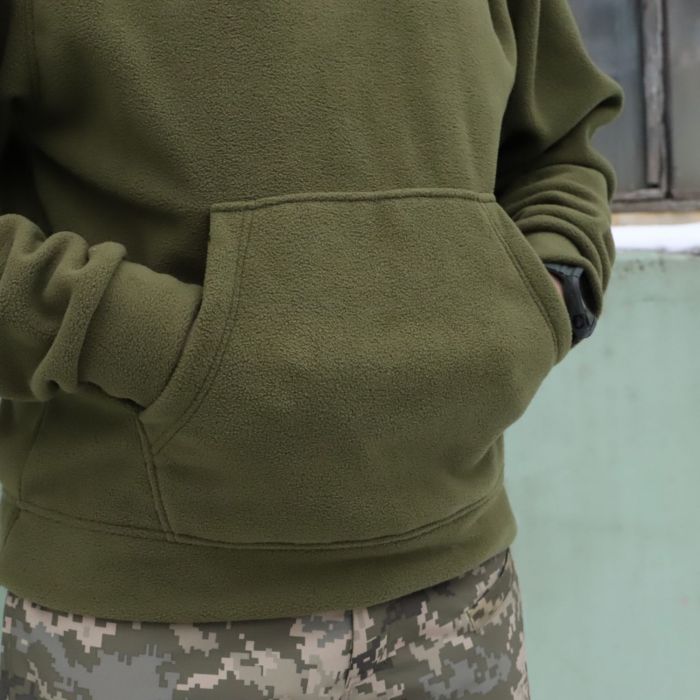Флиска худи военная с капюшоном NBH Хаки