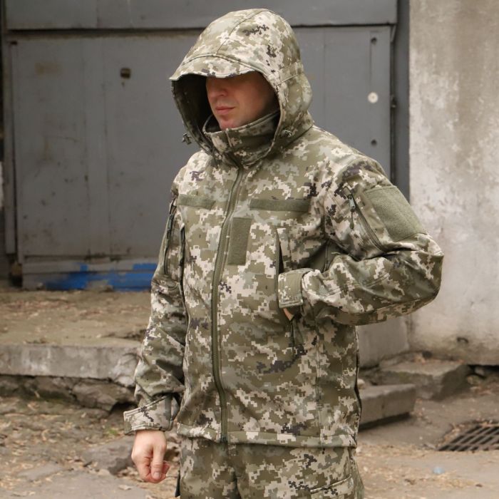 Raptor Tac куртка на флисе Soft Shell Hanter pro, пиксель ВСУ