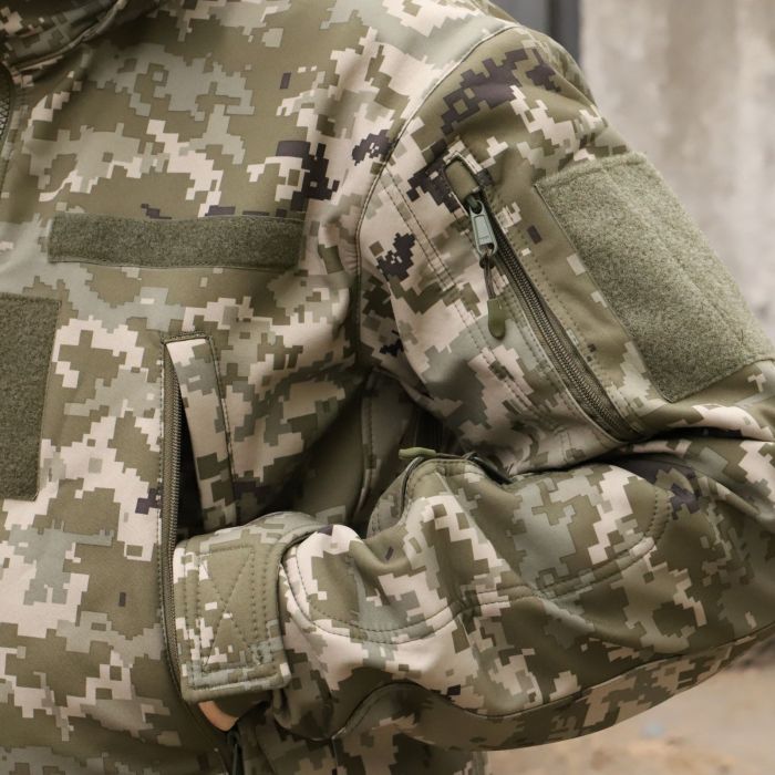 Raptor Tac, Softshell Jacket Hanter Pro Pixel Ukrainian Armed Forces with Fleece