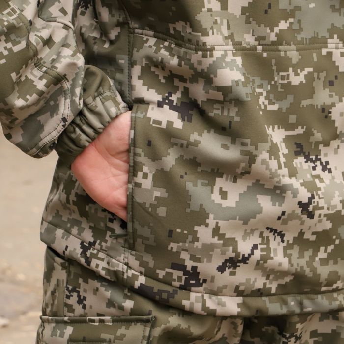Raptor Tac, Softshell Jacket Hanter Pro Pixel Ukrainian Armed Forces with Fleece