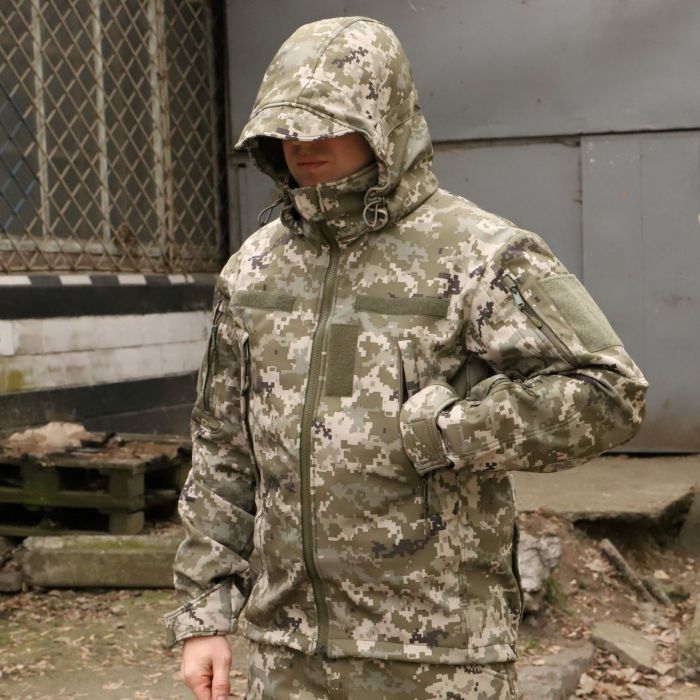 Raptor Tac куртка на флисе Soft Shell Hanter pro, пиксель ВСУ
