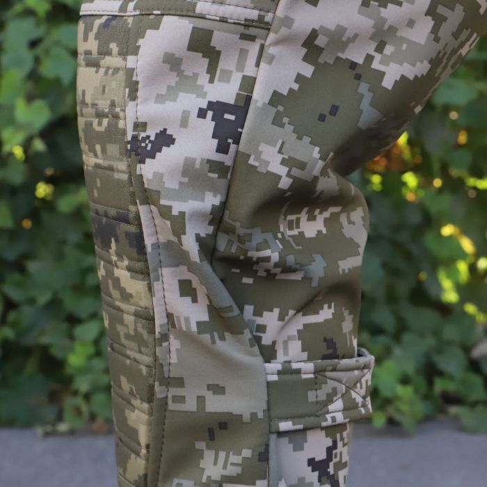 Тактичні штани з наколінниками Штурм, Soft Shell Піксель, Cordura
