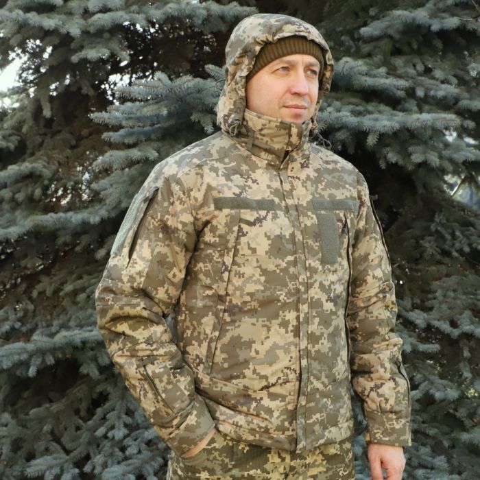 Тактична зимова куртка Альфа, Nord Storm Піксель Ripstop, Cordura 500D, вітро та вологозахисна