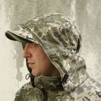 Raptor Tac, Soft Shell pixel suit, on "Storm" fleece