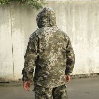 Raptor Tac, Soft Shell pixel suit, on "Storm" fleece