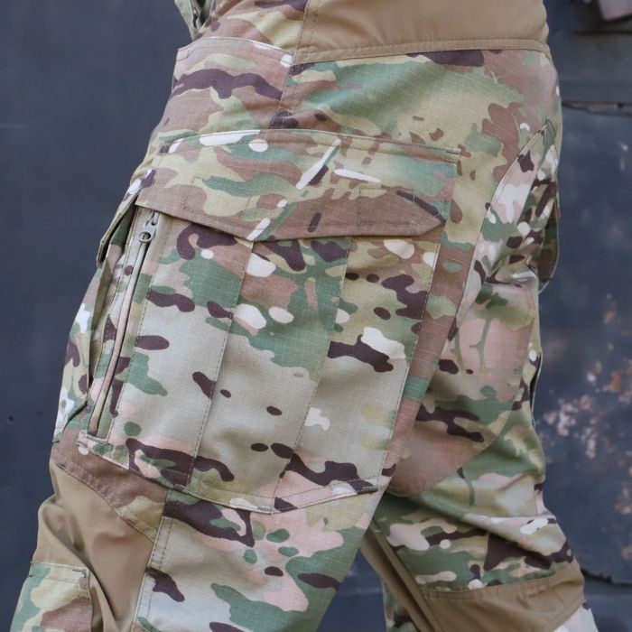 Тактичні штани з наколінниками PREDATOR, 50/50 NyCo Original Multicam Ripstop, Flex Coyote