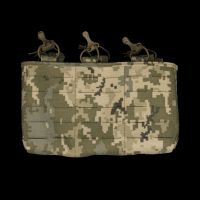 Pouch for 3 magazines on the front panel of the plate carrier, Cordura 500 D Pixel, LaserCut
