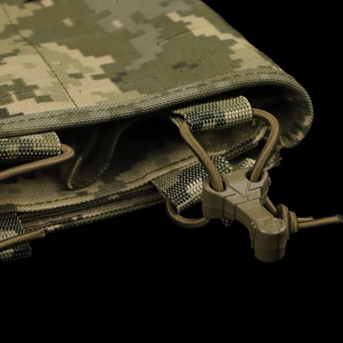 Pouch for 3 magazines on the front panel of the plate carrier, Cordura 500 D Pixel, LaserCut