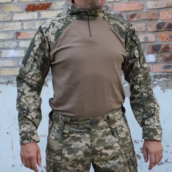 Тактическая рубашка UBACS Комбат, 65/35 Пиксель Ripstop, Coyote