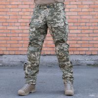 Тактические штаны с наколенниками PREDATOR, 65/35 Пиксель, Ripstop