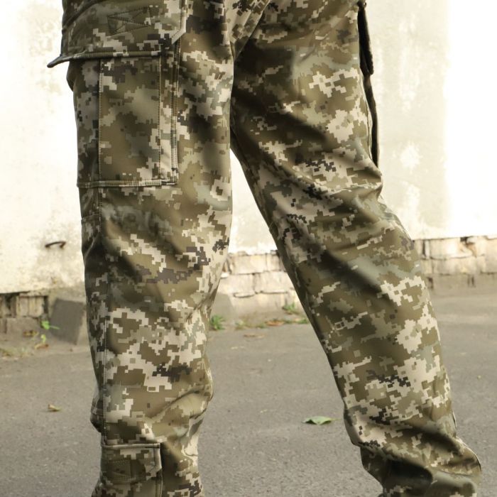Raptor Tac, Soft Shell pixel suit, on "Storm" fleece