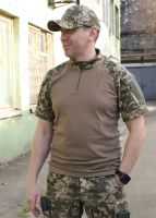 Тактична сорочка UBACS з коротким рукавом, 100% бавовна Піксель, Coyote